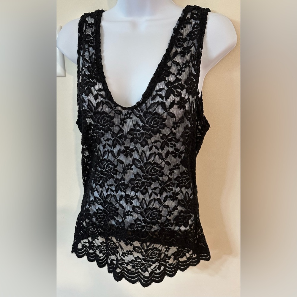 SHEIN Women’s Black Lace Tank Top Size L